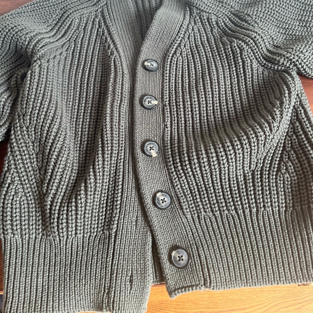 NWOT Everlane The Texture Cotton Cardigan - Field Green